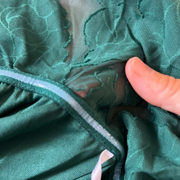 Love You So Truly Dark Green Burnout Floral Strapless Midi Dress - Picture 9 of 10